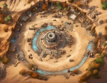 Battle map oasis circulaire 