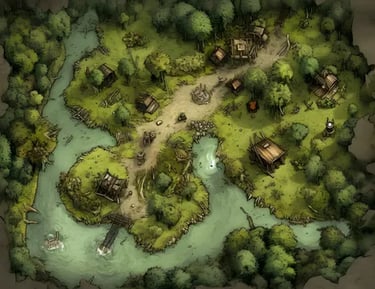 Marais des sorcières, dd5 battle map