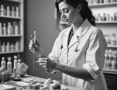 A smiling patient receiving an injectable treatment from a qualified nurse.