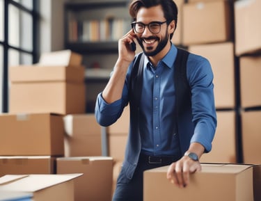 A telecommunications tower is mounted on the rooftop of a building, surrounded by a clear blue sky with scattered clouds. The structure is composed of various antennas and equipment.