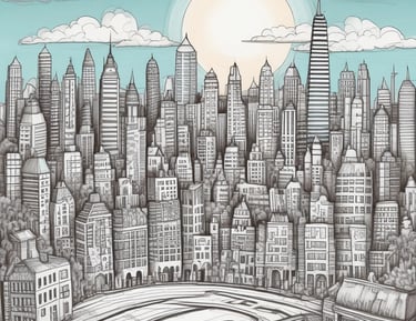 a drawing of a smiling sun with a bridge