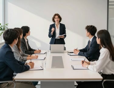 A team collaborating actively during a leadership and teamwork workshop.