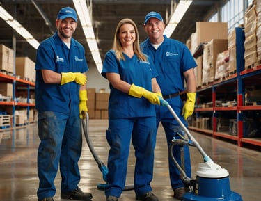 Équipe DG Services en tenue de sécurité- nettoyage industriel et post-chantier matériel professionel