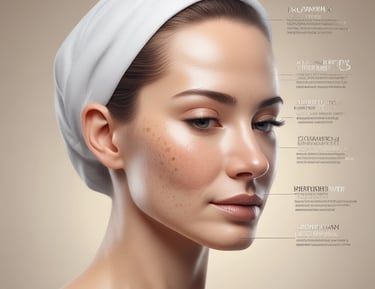 A person lies on a medical bed, wearing a surgical cap and having their skin treated with a metal instrument by a professional in gloves. The atmosphere is clinical and focused on skincare.