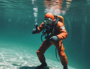 Artisan preparing tools for pool renovation after leak localization.