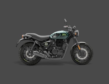 Royal Enfield Hunter motorcycle rental in Guwahati - Affordable rates at Bhara Gari