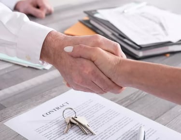 a man and woman shaking hands