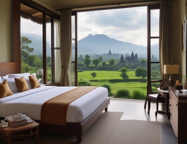 A vintage VW van parked near lush greenery, ready for a tour.