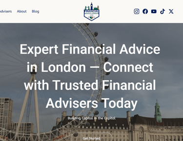 Screen Shot FinancialAdviceLondon.com Website