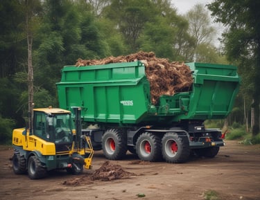 Proper disposal bins for oily rags and PPE in a clean facility.