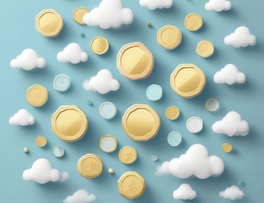 Loyalty card with cloud and smoke motifs resting on a smooth white surface.