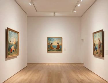 An intimate performance of live music and art in a calming, elegant space.