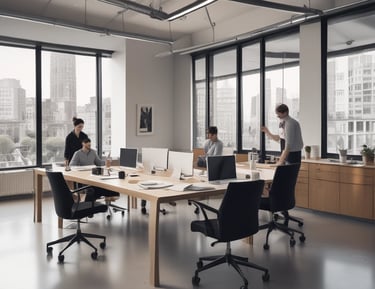 Finished minimalist prefab house with sleek metal structure and large windows.