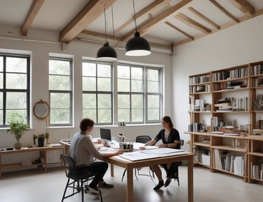 Happy family receiving keys to their new prefabricated home, smiling in front of the house.