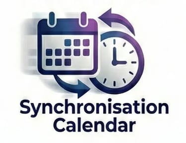 Icône de synchronisation automatique entre le répondeur IA et le calendrier professionnel