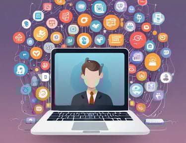 A small business owner happily reviewing boosted social media stats on a tablet.