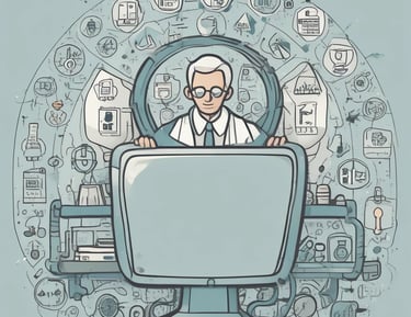 Sleek dashboard visualization highlighting health check indicators with clean lines.