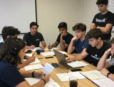 A group of diverse people advocating for children's rights and environmental care.