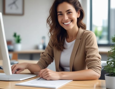 Reception area of a clinic with a welcoming atmosphere and comfortable seating.