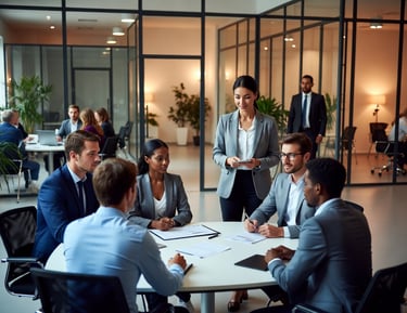 Personas reunidas de gestión humana