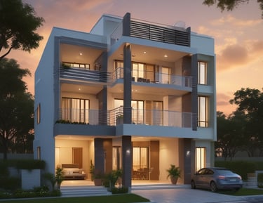 A stylish corporate office with wooden flooring and ergonomic workstations.