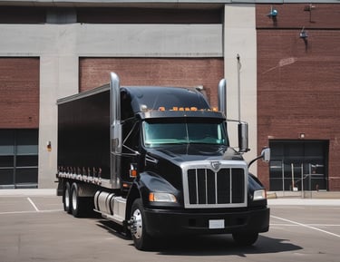 A driver securing packages inside a spacious transport van.
