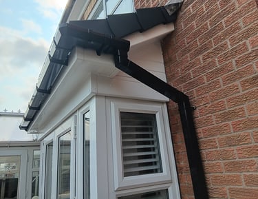 Roofing Specialist Yorkshire fascias soffits and guttering on a building