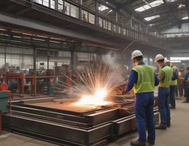 Technicians installing sleek glass and metal cladding on a high-rise building exterior.