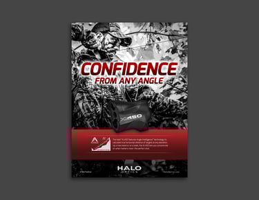 Halo Optics full-page print ad