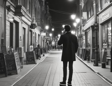 A calm traveler speaking with a 24/7 assistance service representative.