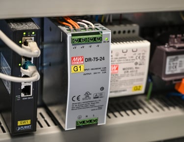 Industrial control panel power supply and automation components
