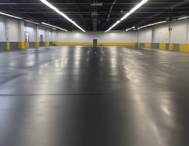 Close-up of a freshly painted durable industrial floor with a smooth finish.