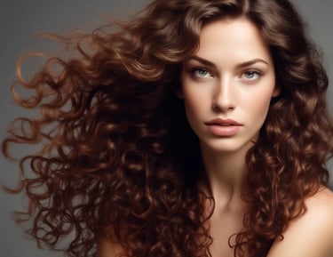 Hair strands being treated with botox for deep nourishment and shine.