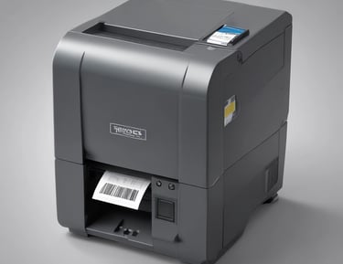 Close-up of a printer control panel displaying error messages being diagnosed.