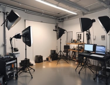 A colorist at work in a dark studio, adjusting hues on a high-end monitor.