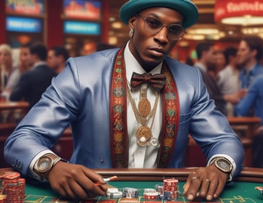 Roulette wheel spinning under soft electric gold lighting on a dark background.