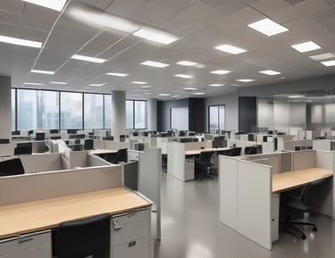 A professional team collaborating around a computer screen.