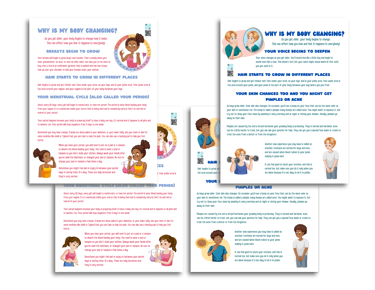 Printable puberty social stories for girls and boys.