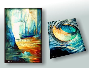 Abstract Atmospheric Landscape paintings by Maya Britan I Am One Art Gallery