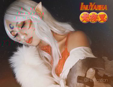 A cosplay of Sesshomaru from Inuyasha.