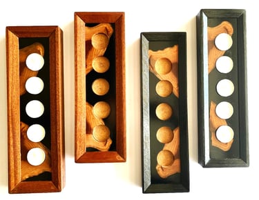 Epoxy and  Hardwood  Tealight Candle Holder, 5 Holes - Candle Centerpieces for Tables or Bar. 