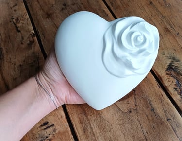 coeur à poser sur tombe avec message peint personnalisé