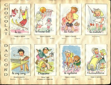 Rare Chocolat Daccord Chromos sports card album