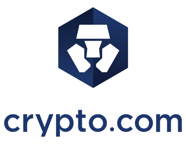a blue and white logo with a white rectangler