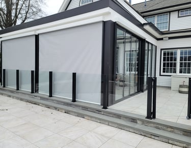 zip curtain system for patio sun and bug protection