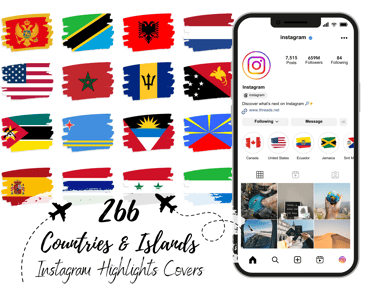 IG Highlights Covers BRUSHSTROKE Flags