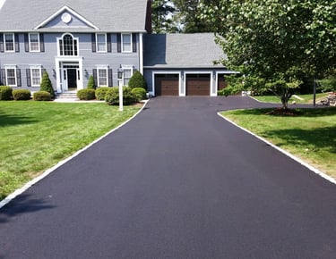 Hand seal coated driveway
