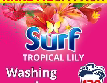 a box of surf tropical lily washing powder