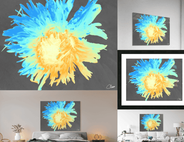Digital image featuring an artistic representation of a Chrysanthemum flower.