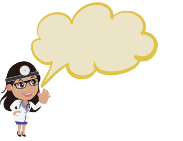a cartoon doctor with a speech bubble bubble